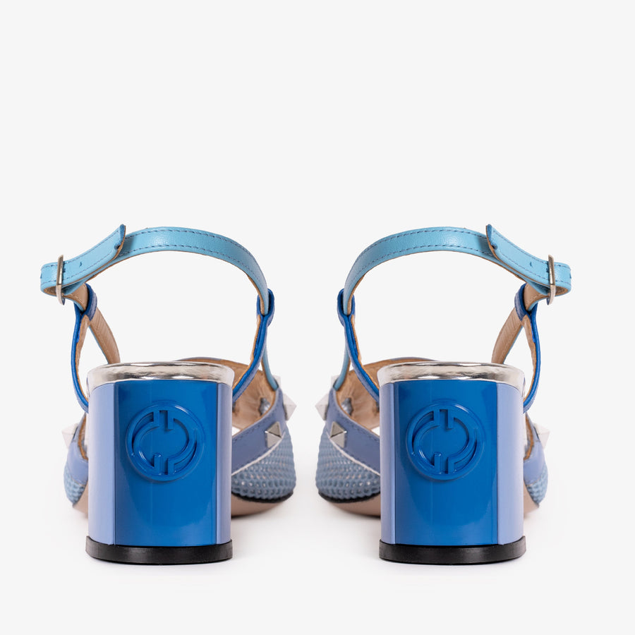 The Linea Blue Leather Women Slingback Sandal - Glamourous Grace