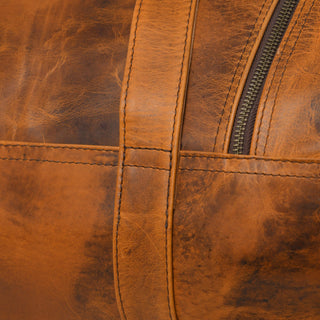 Leather Gym Travel Bag, Round - Glamourous Grace