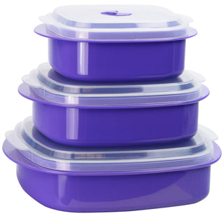 6pc Microwave Cookware & Storage Set, Purple