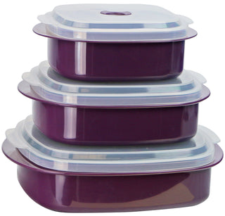 6pc Microwave Cookware & Storage Set, Plum