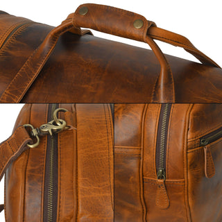 Leather Gym Travel Bag, Round - Glamourous Grace