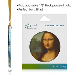 da Vinci Mona Lisa Porcelain Keepsake Ornament – Flat Ceramic, Gift-Ready