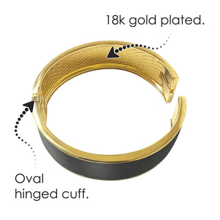 da Vinci Vitruvian Man Fine Art Hinged Cuff Gold Bangle Bracelet