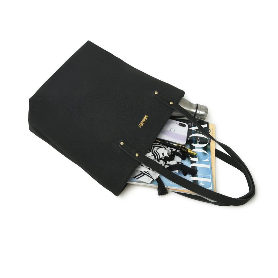 Era Vegan Leather Tote - Midnight Black - Glamourous Grace