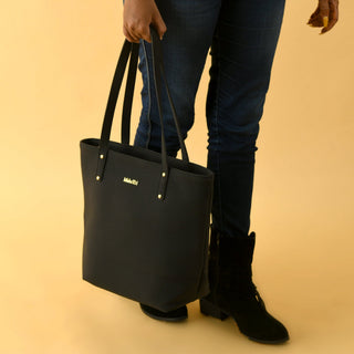 Era Vegan Leather Tote - Midnight Black - Glamourous Grace