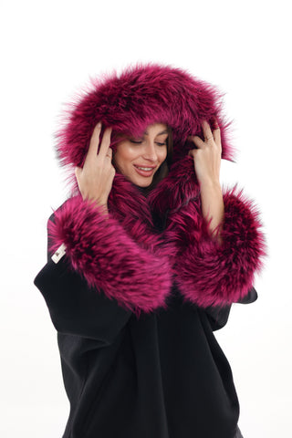 Saga®Furs Silver Fox Cashmere Blend Coat