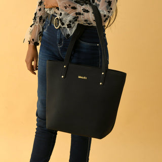 Era Vegan Leather Tote - Midnight Black - Glamourous Grace