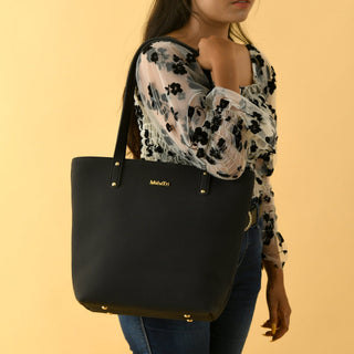 Era Vegan Leather Tote - Midnight Black - Glamourous Grace