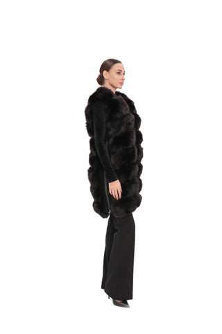 Genuine Polar Fox Fur Vest 90 cm