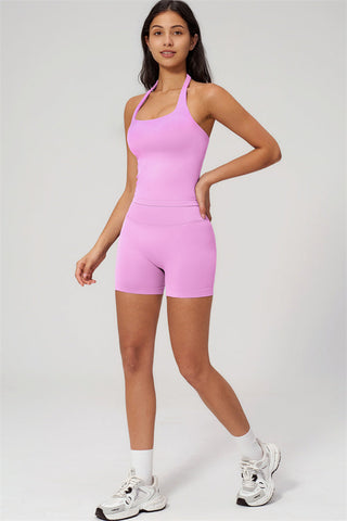 The Empower Halter Crop Top Shorts 2-Piece Set