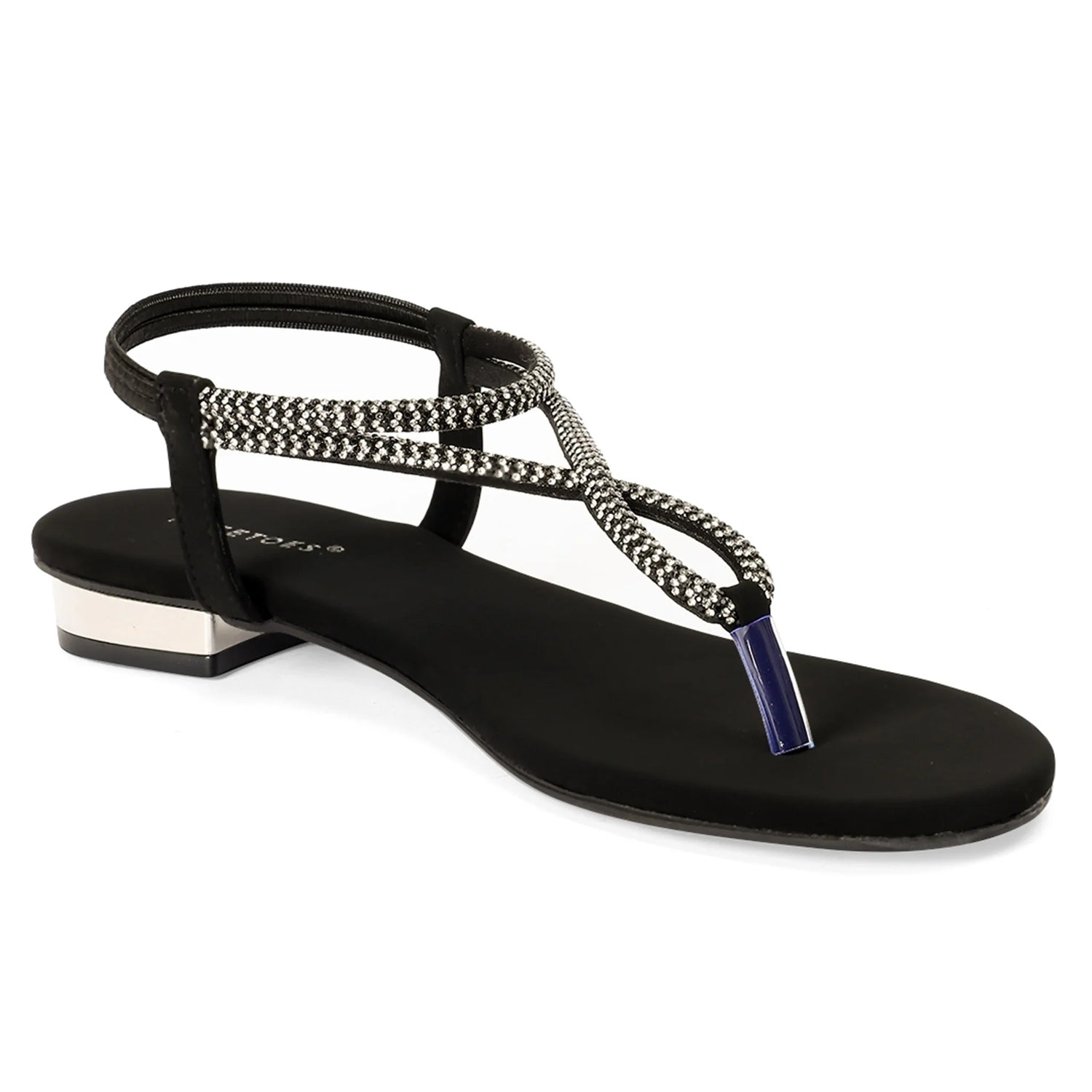 Liora - Black Thong Sandals - Glamourous Grace