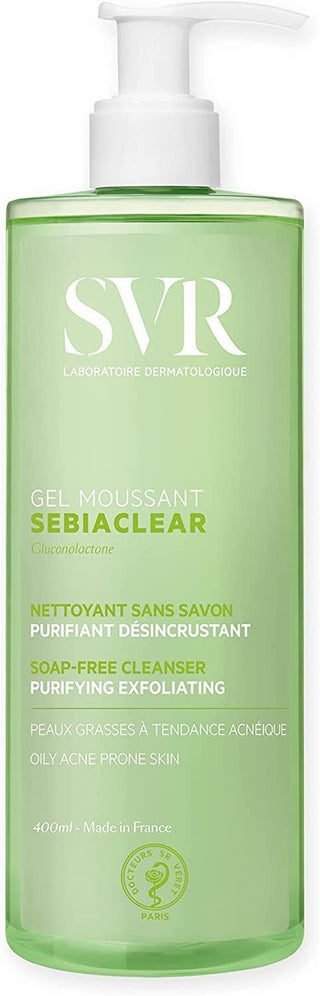 SVR Sebiaclear Gel Moussant 400ml - Gentle Facial Cleansing Gel for Oily & Sensitive Skin - Glamourous Grace