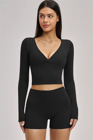 The Swoon Long Sleeve Crop top Shorts 2-Piece Set