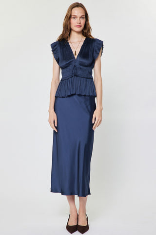 Olivia Navy Peplum Top