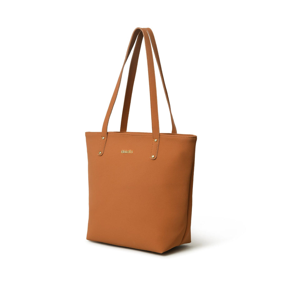 Era Vegan Leather Tote - Tan Brown - Glamourous Grace