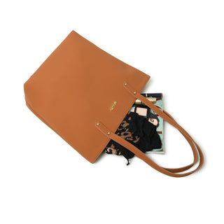 Era Vegan Leather Tote - Tan Brown - Glamourous Grace