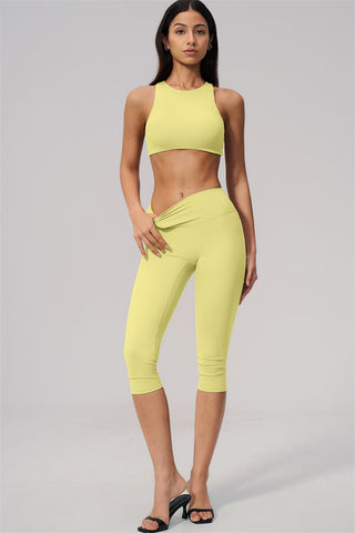 The Twirl Open Back Sports Bra Capri Leggings 2-Piece Set