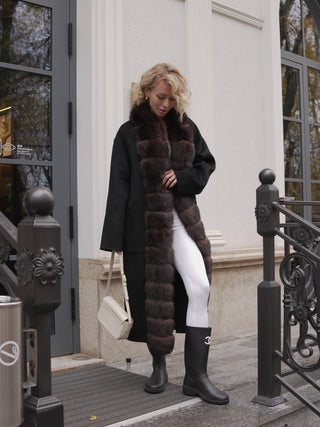 Brackley Genuine Polar Fox Fur Double Face Coat