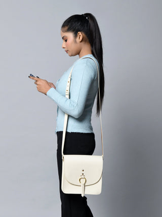 White Elegance Crossbody Sling Bag - Glamourous Grace