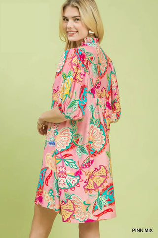 Umgee Paisley Print Mini Dress - Glamourous Grace