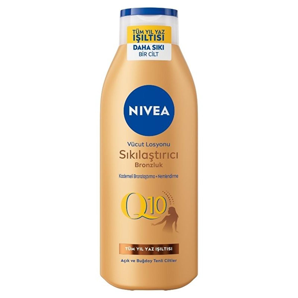 Nivea Nivea Q10 Firming & Tanning Body Lotion - Moisturizing, Sunless Tan, Firming Body Care for Fair to Medium Skin Tones - Glamourous Grace