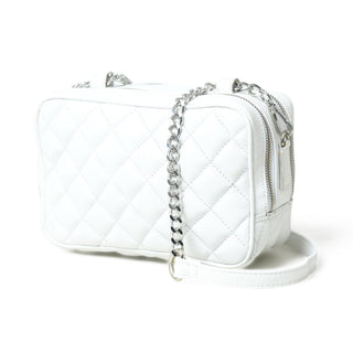 Mini Quilted Crossbody Bag, White - Glamourous Grace