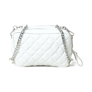 Mini Quilted Crossbody Bag, White - Glamourous Grace