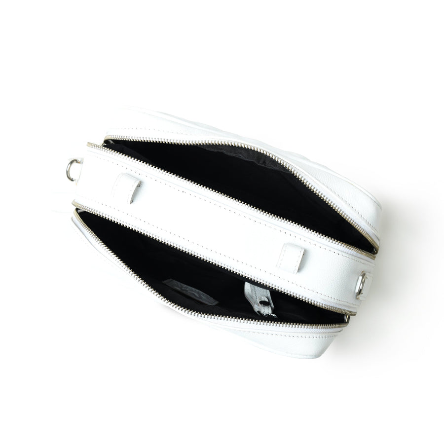 Mini Quilted Crossbody Bag, White - Glamourous Grace