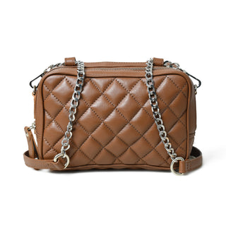 Mini Quilted Crossbody Bag, Rich Brown - Glamourous Grace