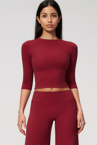 The Natalia Half-Sleeve Top Wide-Leg Crop 2-Piece Set