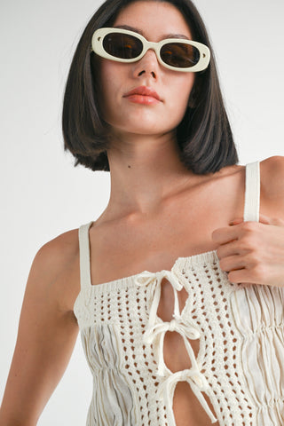 Dahila Crochet Tank Top | Brown Cream