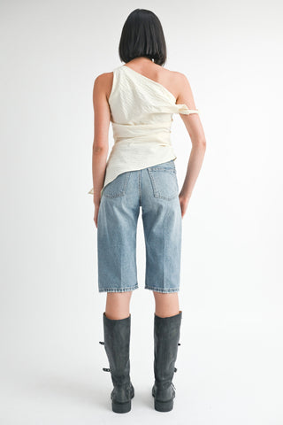 Dovie Asymmetrical Tunic Top Cream