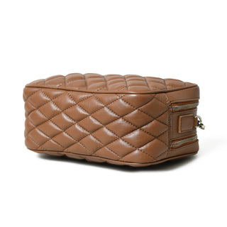 Mini Quilted Crossbody Bag, Rich Brown - Glamourous Grace
