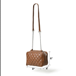 Mini Quilted Crossbody Bag, Rich Brown - Glamourous Grace