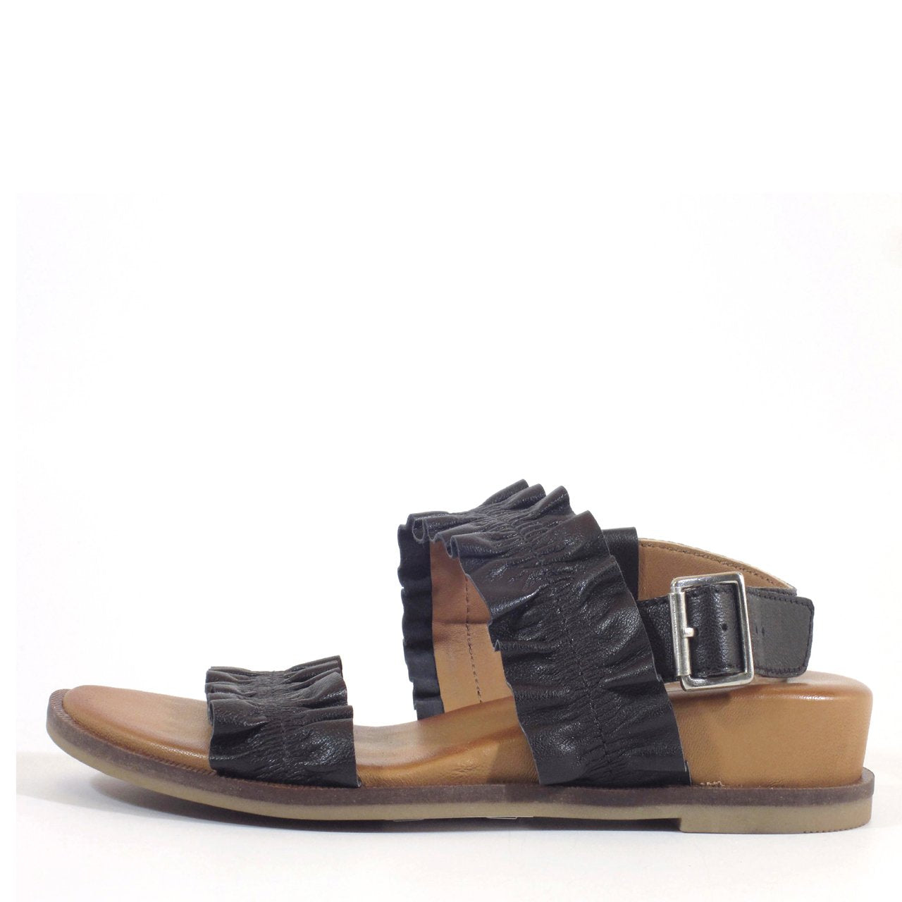 Roche Ruched Leather Sandals - Glamourous Grace