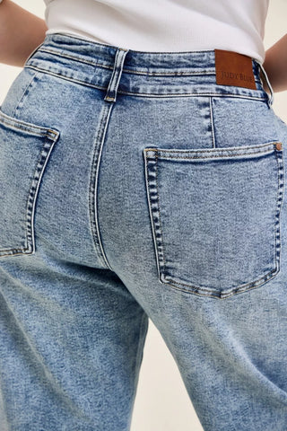 Judy Blue High Waist Marlow Arc Leg Jeans with Double Waistband