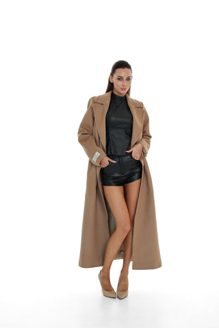 Aria Cashmere Blend Coat in Camel