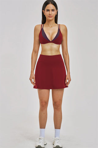The Seraphine Layered V Sports Bra Skirt 2-Piece Set