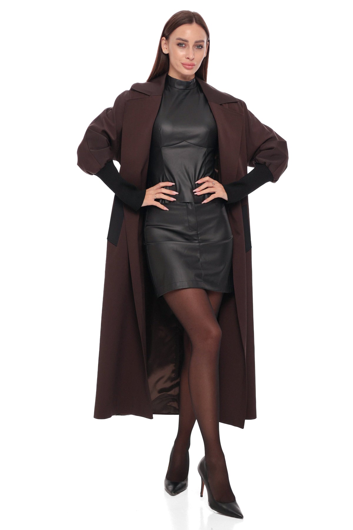 Miru Trench Coat in Chocolate