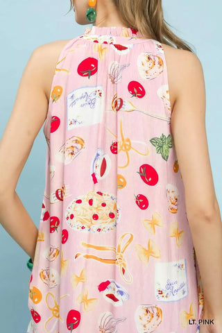 Umgee Abstract Print Tiered Halter Midi Dress - Glamourous Grace