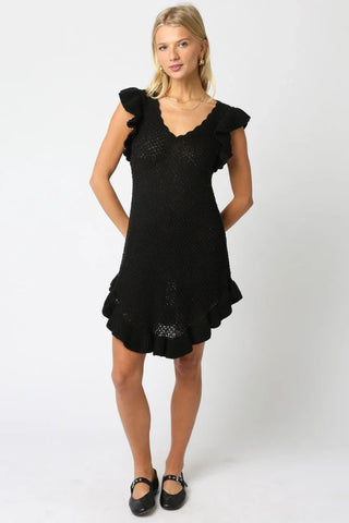 Neve Crochet Mini Dress Black - Glamourous Grace