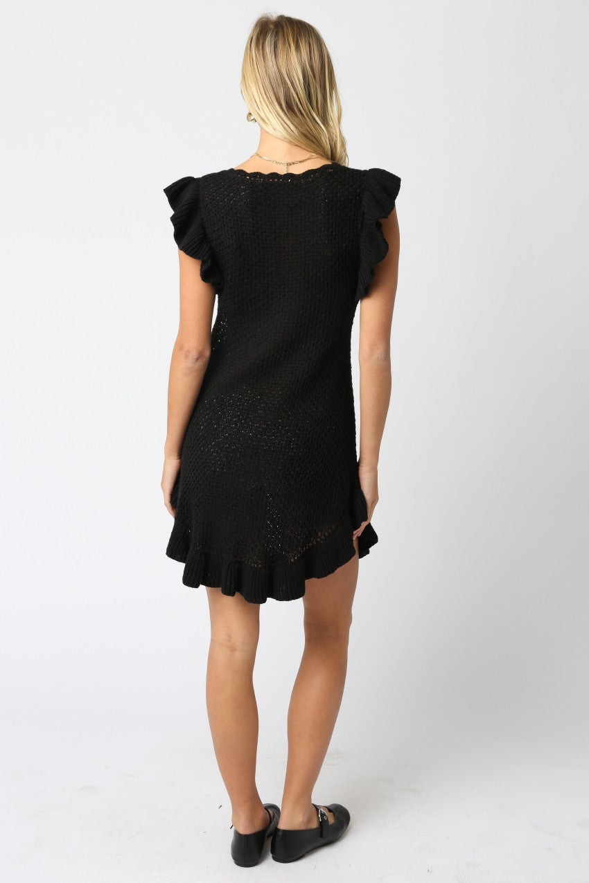 Neve Crochet Mini Dress Black - Glamourous Grace LLC