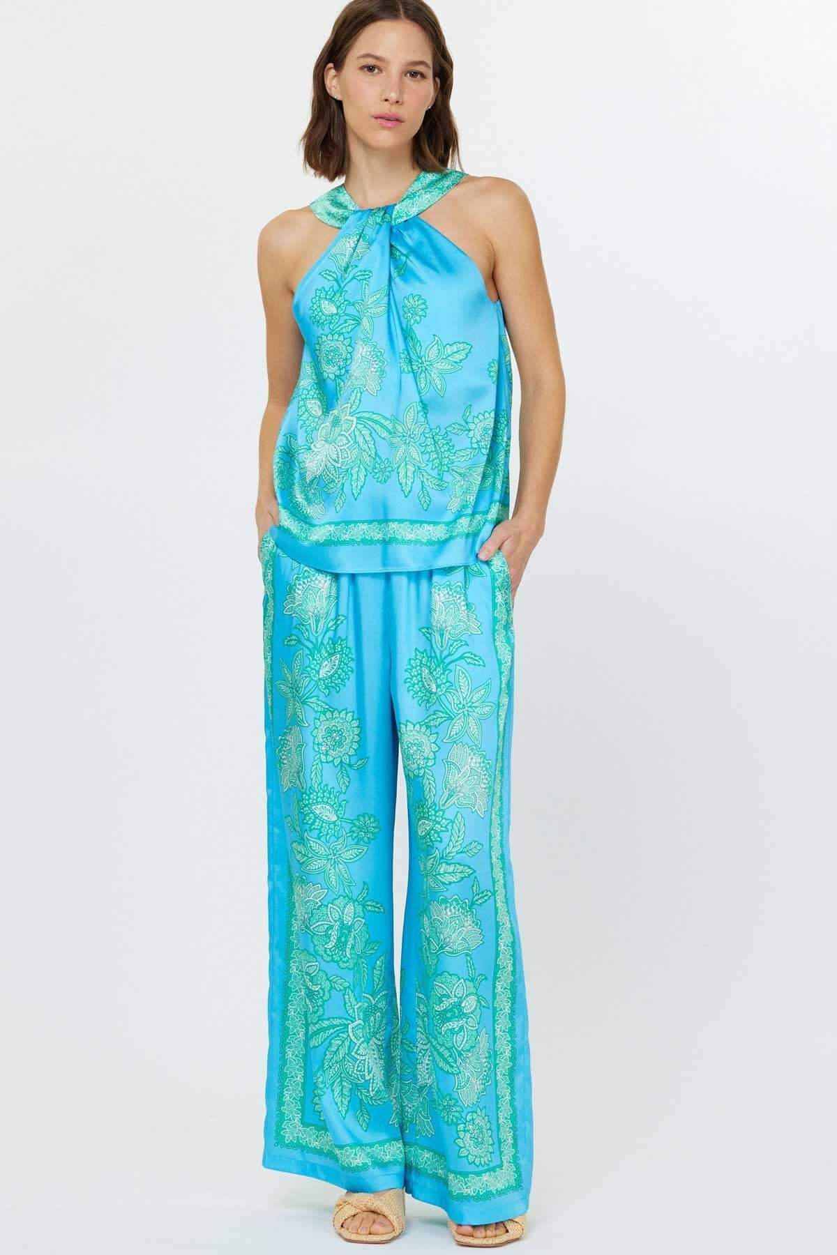 Aylani Pailsey Wide Leg Pants Blue