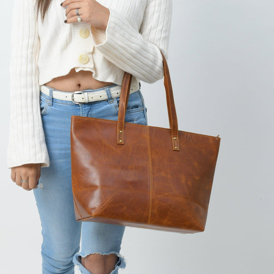 The Kim Tote Bag- Cocoa Brown - Glamourous Grace