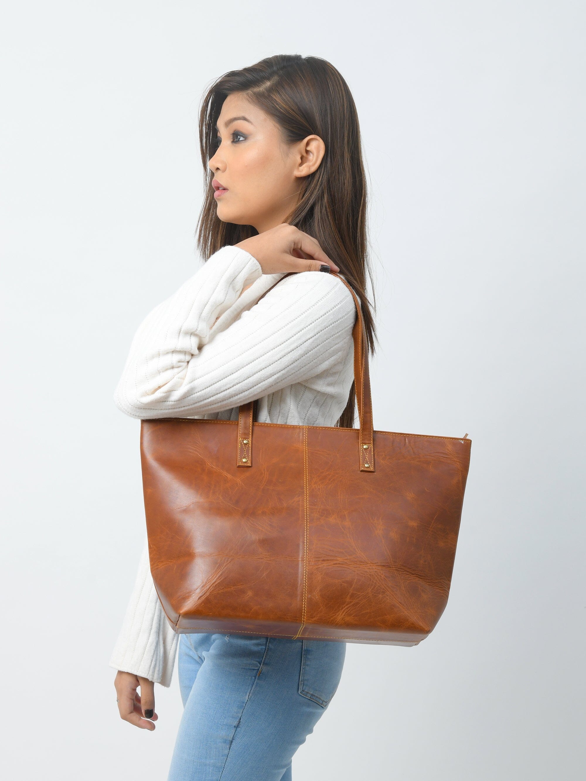 The Kim Tote Bag- Cocoa Brown - Glamourous Grace