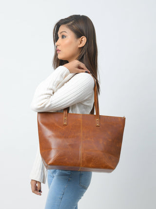 The Kim Tote Bag- Cocoa Brown - Glamourous Grace