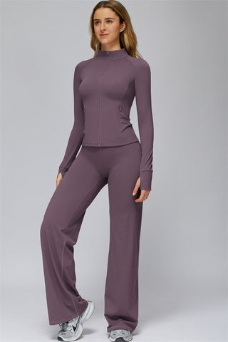 The FlexCore Pure Zip Jacket Flared Leggings 2-Piece Set