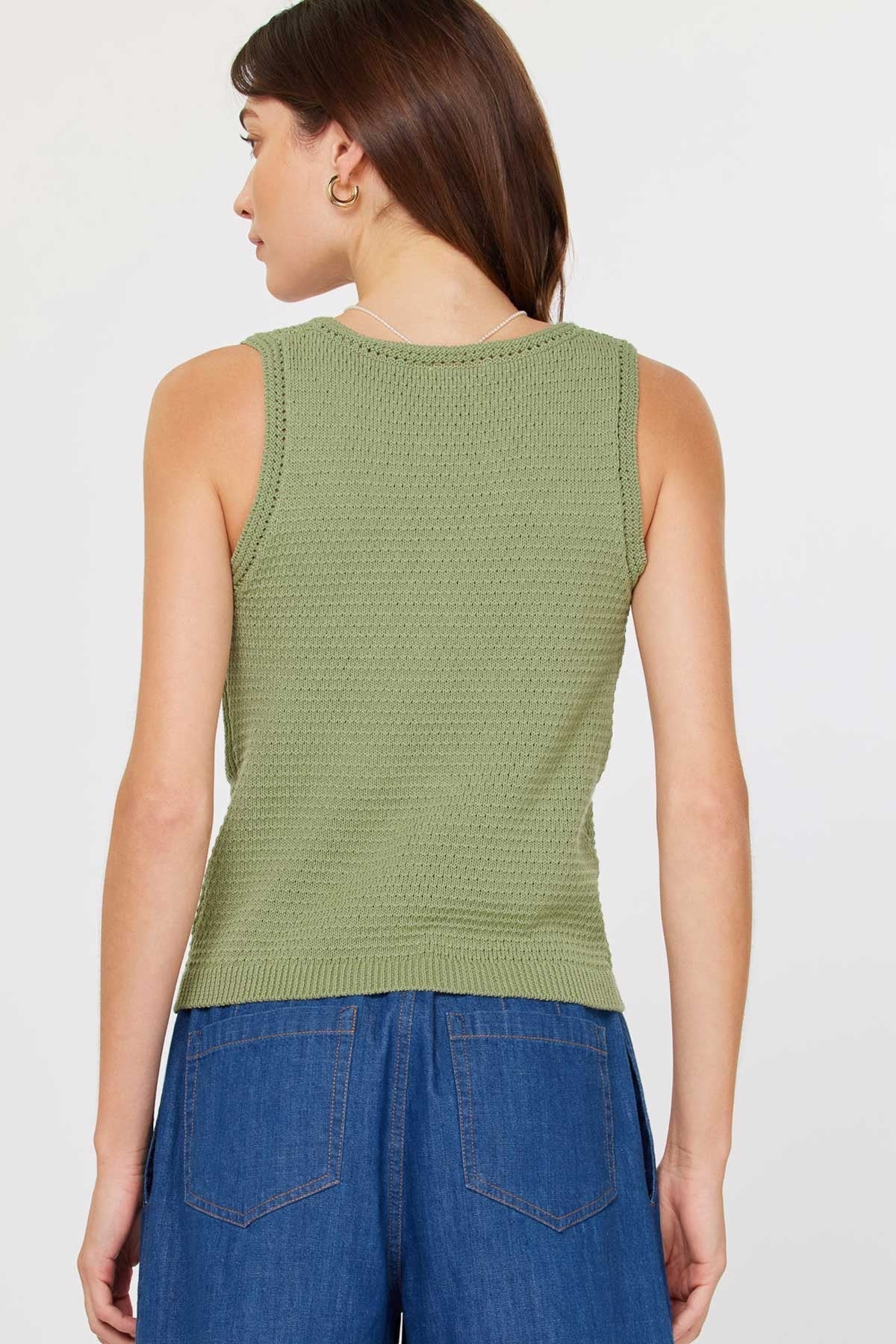 Kendra Sage Knit Tank Top