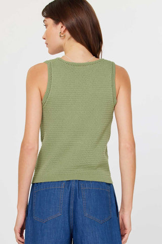 Kendra Sage Knit Tank Top
