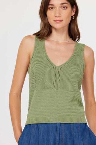 Kendra Sage Knit Tank Top